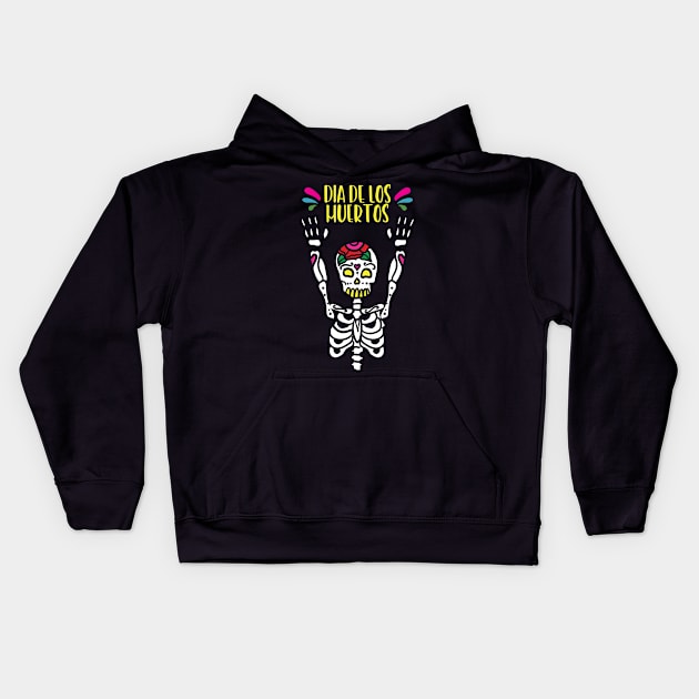 Funny Calavera Gifts Dia De Los Muertos Fiesta Gift Kids Hoodie by Hasibit